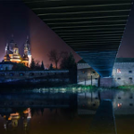 nocny widok z Bramy Poznania na Katedrę, fot. Ł. Gdak