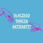 Plakat, dłonie + biały napis na niebieskim tle