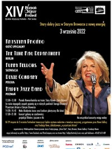 Festival poster - photo of one of the artists and information about the festival events.