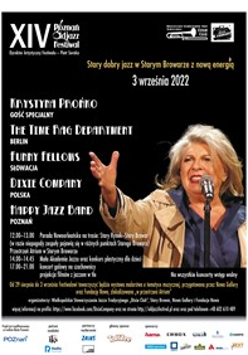 Festival poster - photo of one of the artists and information about the festival events.