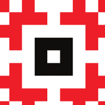 Festival poster: graphic in red and black colours on a white background.