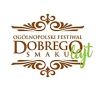 Festival logo - brown and green text (the name of the festival) on white backgrund.