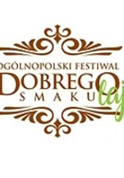 Festival logo - brown and green text (the name of the festival) on white backgrund.