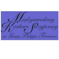 Competition poster - the title of the event on violet background