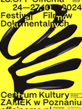 Black and yellow festival poster with information about it.