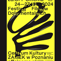 Black and yellow festival poster with information about it.