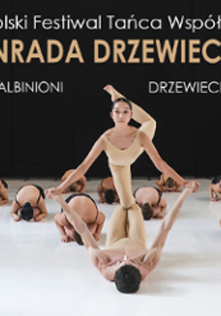 Dancers in dance poses and information about the event.