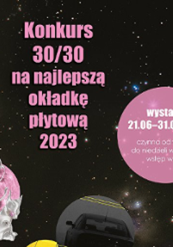 Exhibition poster - planets on black background and information about the event.