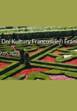 Event poster with a photo of French garden.