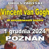 Exhibition poster: information about the event and one of van Gogh's works as a background.