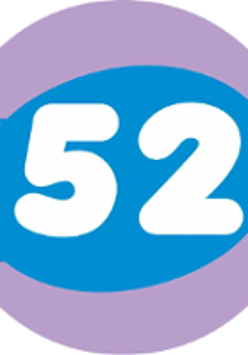 Fragment of the festival poster with the number 52.