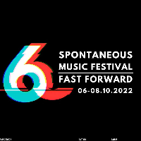 Festival poster - title of the festival on a black background and colourful number "6" on the left.