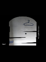 Clothes hanger on a gray wall on a black background