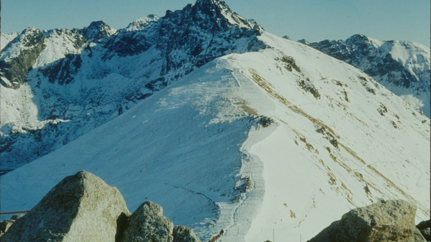 Picture of snow-peaked mountains