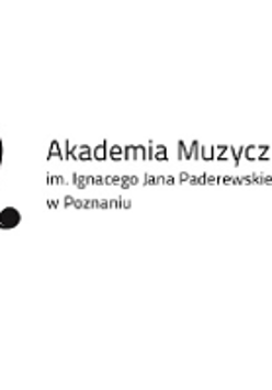 Logo of Akademia Muzyczna - black lettering on white background