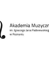 Logo of Akademia Muzyczna - black lettering on white background.