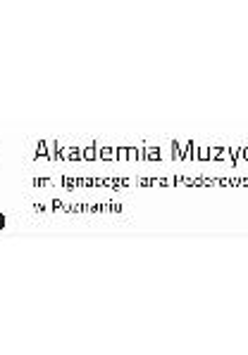 Logo of Akademia Muzyczna - black lettering on white background