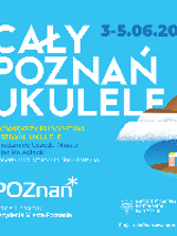 Festival poster - information about the festival on blue background