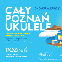 Festival poster - information about the festival on blue background