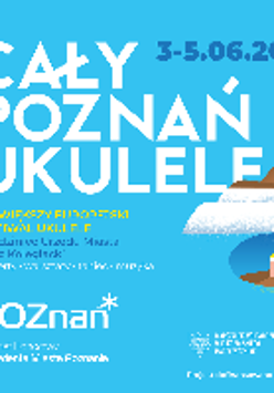 Festival poster - information about the festival on blue background