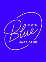 The club's name - Blue Note Jazz Club - on blue background.