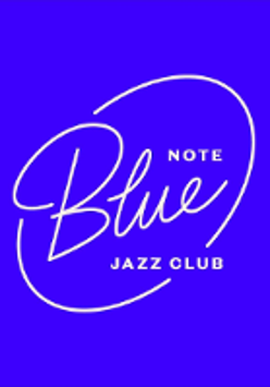 The club's name - Blue Note Jazz Club - on blue background.