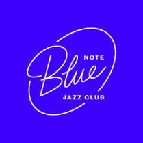 White text in a circle (the name of the club) on blue background.