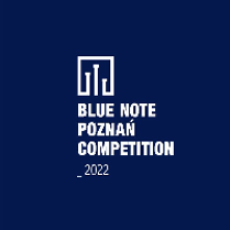 White inscriptions (the title of the event) on dark-blue background