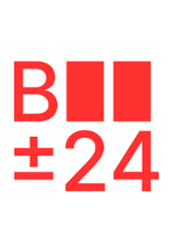 Festival logo in red and white colours.