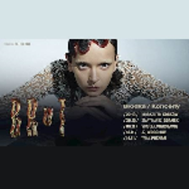 Concert poster - photo of the singer and information about the concert