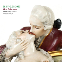 Event poster - photo of two porcelain figures kissing.
