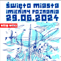 Event poster in blue colours- information about the event.