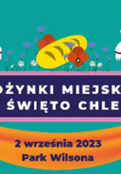 Poster with event title and two white goats and a loaf of bread between them.
