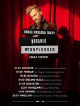 Concert tour poster; photo of Organek and information about the events.