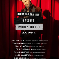Concert tour poster; photo of Organek and information about the events.