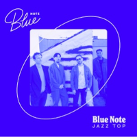 Photo of the band in blue colours.