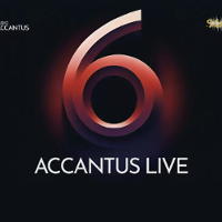 Concert poster: red number 6 on black background and the title of the concert.