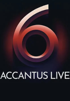 Concert poster: red number 6 on black background and the title of the concert.