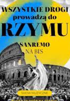 Concert poster with photo of Roman Colosseum.