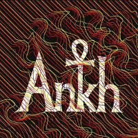 The name of the band on brown backgroung, numerous lines covering it.