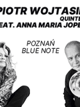 Black and white photo of Anna Maria Jopek and Piotr Wojtasik