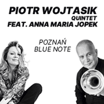 Black and white photo of Anna Maria Jopek and Piotr Wojtasik