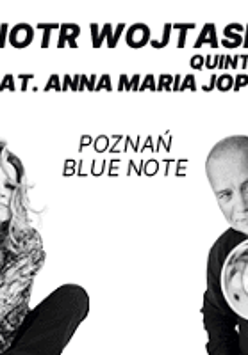 Black and white photo of Anna Maria Jopek and Piotr Wojtasik