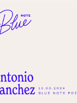 Concert poster: information about the event - text in dark blue on white background.