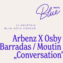 Concert poster -blue text (information about the event) on white background.