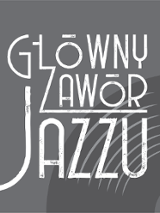 Gray and white poster - the name of the band "Główny Zawór Jazzu".