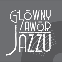 Gray and white poster - the name of the band "Główny Zawór Jazzu".