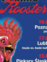Concert poster with information about the tour and a picture of a rooster.