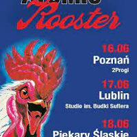 Concert poster with information about the tour and a picture of a rooster.