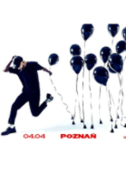 Concert poster: photo of Baranovski with black balloons behind him and information about the event.